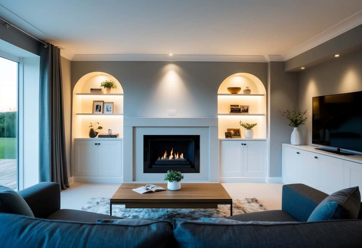 Chimney Breast Modern Alcove Ideas